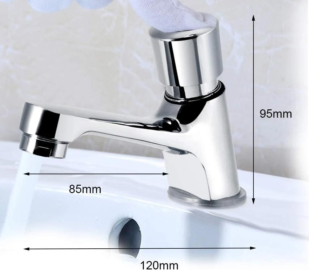 Public Ktchen Bathroom Time Delay Faucet Chrome Plated Self Closing Water Saving Faucets Basin Sink Taps Bathroom Faucet