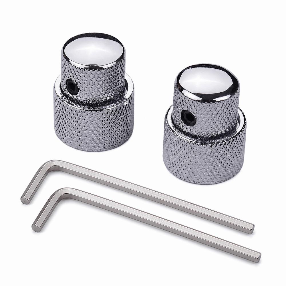 

2sets Metal Dual Concentric Stacked Control Knobs With Wrench Guitar Control Knobs Electric Bass