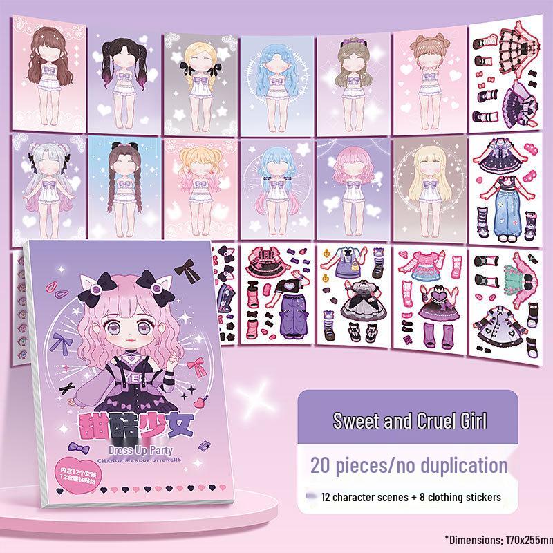 Samolepkový deník s kostýmem princezny: DIY Kniha řemesel pro proměnu celé postavy a dětský make-up