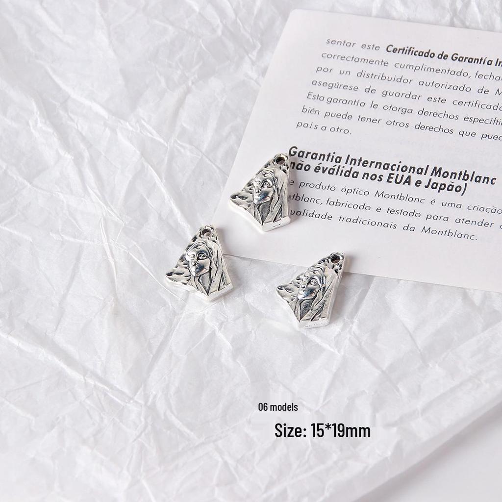 Retro Heart & Flower Pendant Earrings - Handmade Accessories