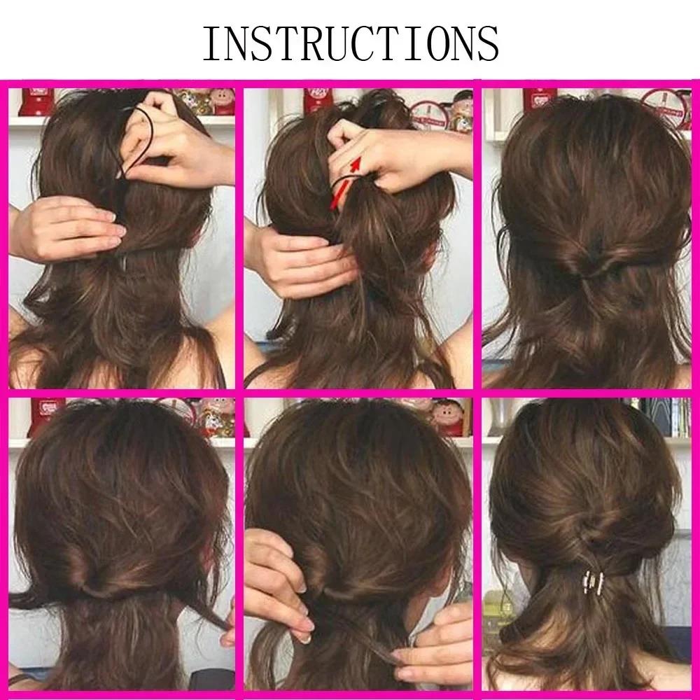 2Pc/Set Plastic Ponytail Creator Loop Pony Topsy Tail Clip Hair Accessories Braiding Maker Styling Tool for Women Girl Black New