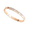 Alloy Bangle With 3 Shining Diamonds and White Shell Accent Fashion Accessory for Stylish Everyday Jewelry Pieces