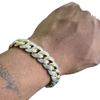 Punk Style Geometric Silver Color Stainless Steel Bracelet for Men Personality Shiny Full Zircon Bangle Hip Hop Rock Jewelry