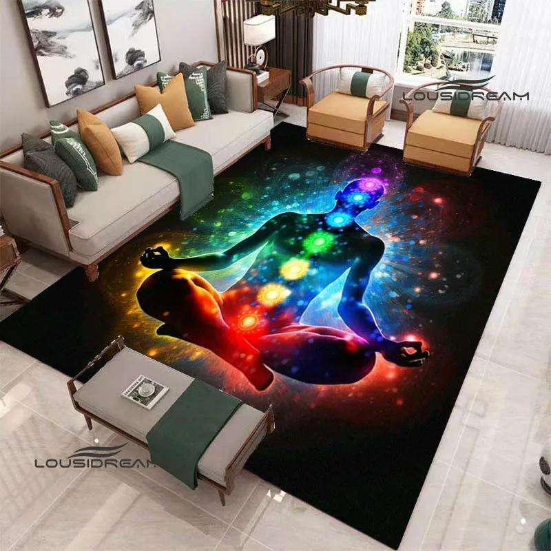 3D Chakra Printed Carpet Non-slip Carpet Door Mat Yoga Mat Bedroom Decoration Area Rug Bedroom Decor Birthday Gift