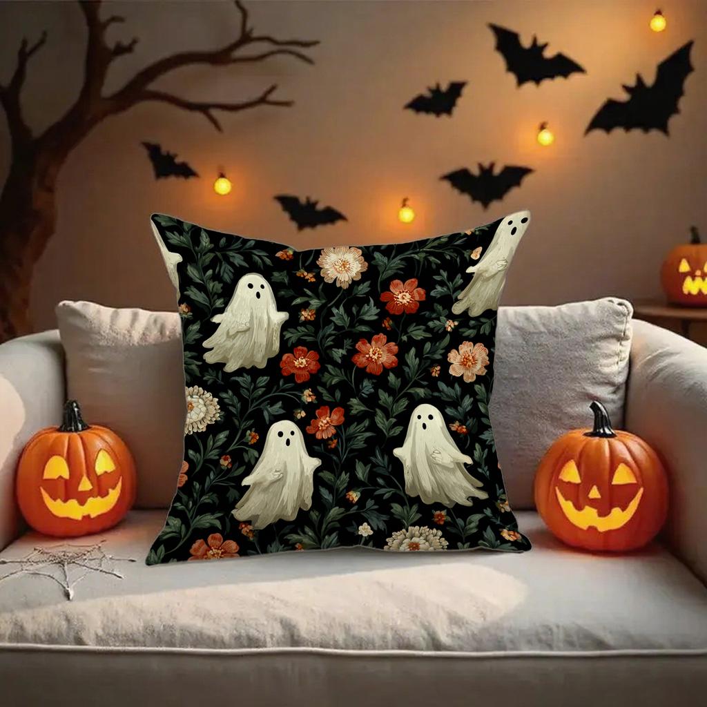 Halloween-Themed Ghost And Pumpkin Pillowcasessuitable For Sofa Car Bedroom Decorative Cushion Cover Pillow Cover