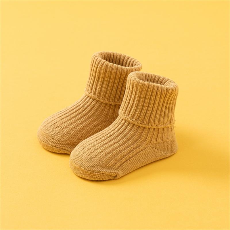 2pcs Anti Skid Toddler Socks Soft Crew Length Socks Middle Tube Design For Secure Movement On Hardwood Floors