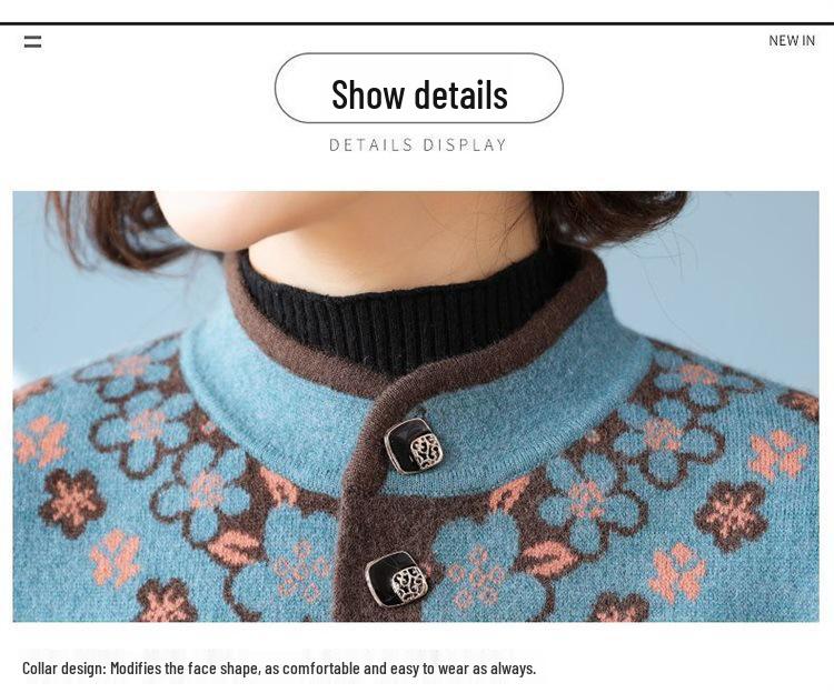 Stylish Spring and Autumn Cardigan for Women: Trendy Short Jacket for Middle-aged and Elderly, Perfect for 50+ Fashion