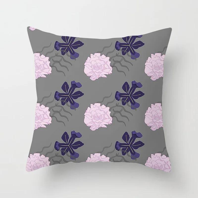 Simple Flower Print Pillowcase Interior Decoration Office Living Room Home Pillowcase