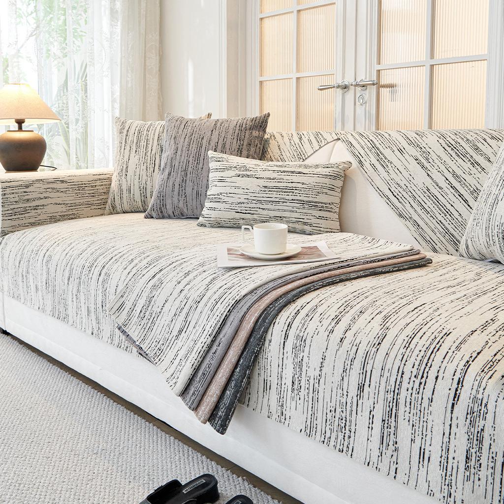 Chenille Sofakissen, Universell für alle Jahreszeiten, Hochwertige Optik, Schlicht, Kratzfester Sofabezug, Sofabezug, Rutschfest und Schmutzabweisend