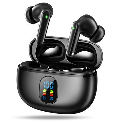 Bluetooth Wireless Earbuds Bluetooth LCD Display with Battery Level ENC Noise Cancelling DNS Up To 60 Hours of Continuous 13mm HiFi Sound Deep