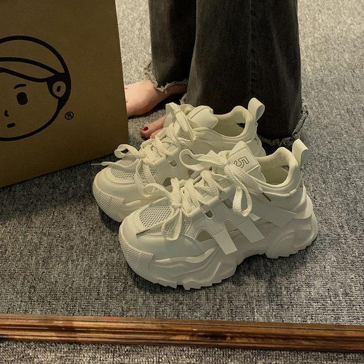 Mesh breathable popular dad shoes for women in summer 2025 new lightweight small thick-soled casual sports shoes for women