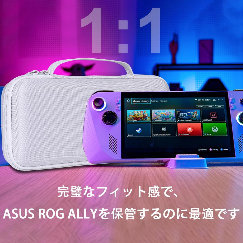 ASUS ROG ALLY X Gaming PC Storage Aenllosi ALLY/ROG Case, Gray/White (Case Only) -