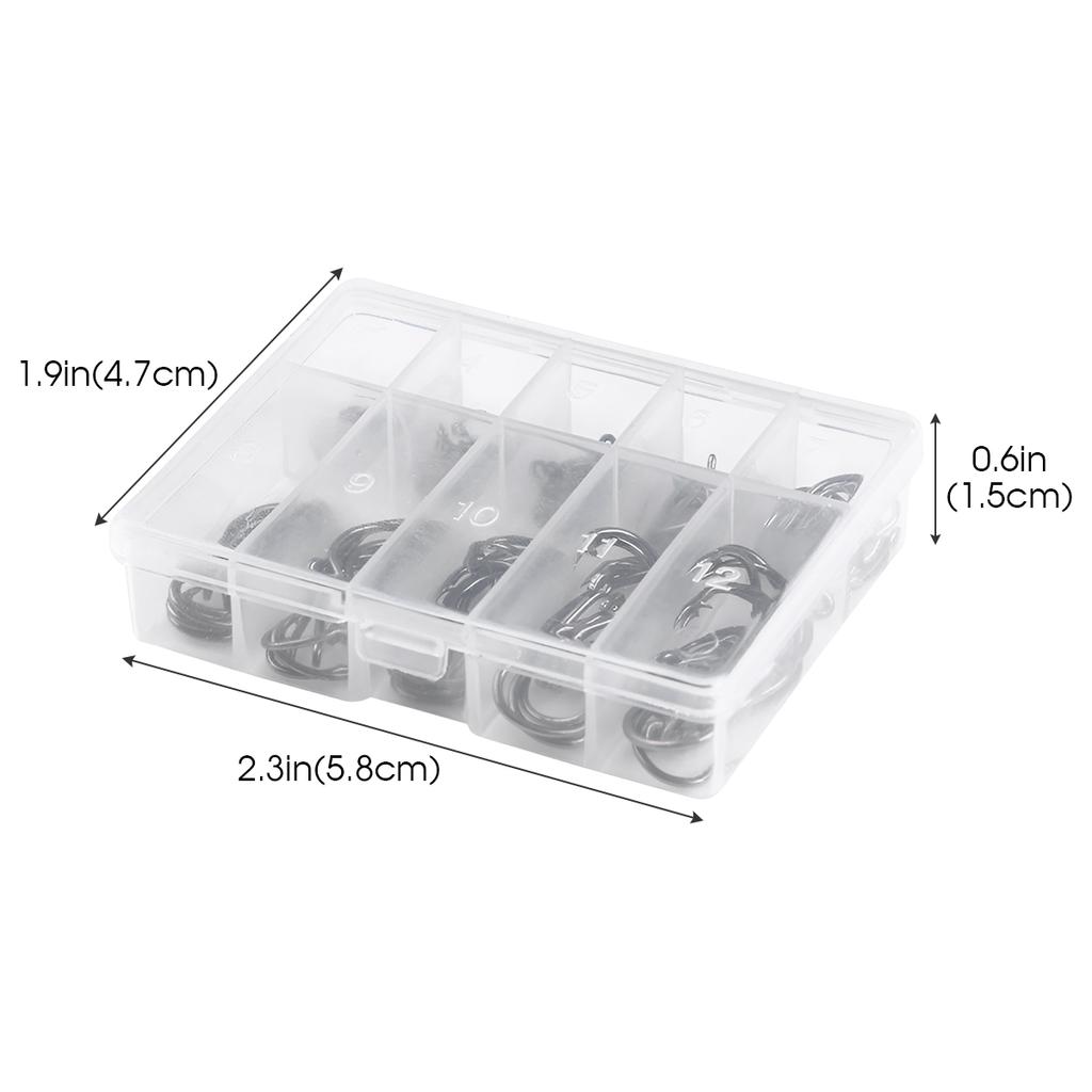 100pcs Fishing Hook Set Size 3-12 Carbon Steel Fishhook Fly Fishing Barbed Carp Hooks Fish Tackle Box Accessories For Men Women