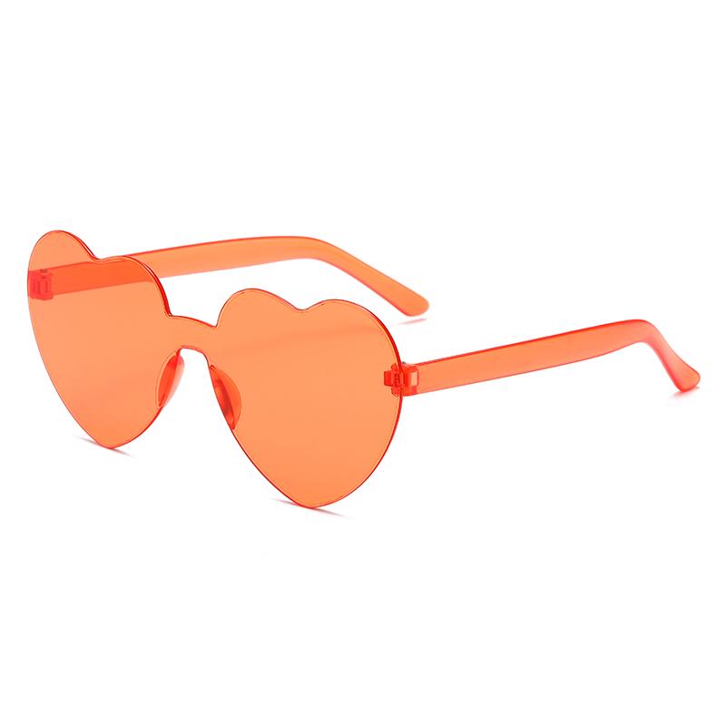 New Fashion Candy Heart Sunglasses Women Gradient Color Integrated Sun Glasses Personality Frameless Design Female