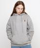 [Unisex] Flower Bear Embroidered Smile Hoodie_Gray
