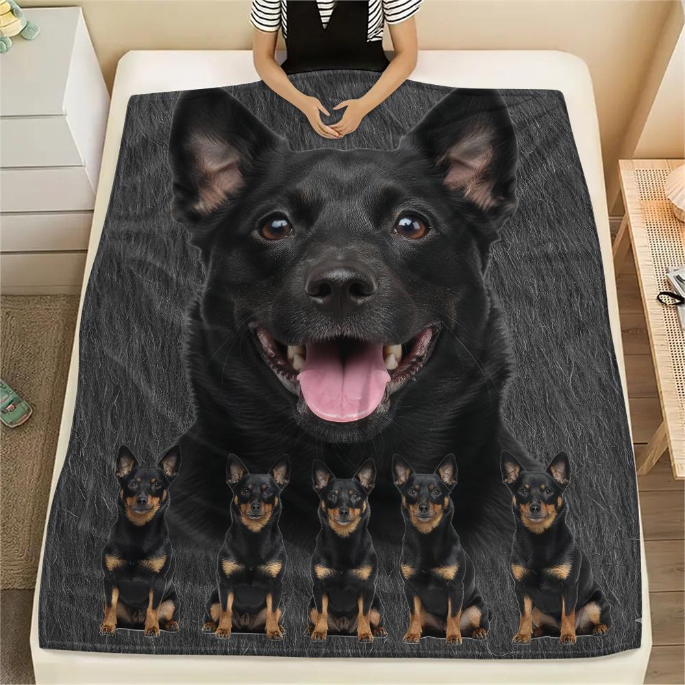 1Pc Sheepdog Siberian Husky Print Flannel Blanket, High Quality Comfortable for All Seasons, Home Decor, Warmth and Comfort, Perfect for Gifts