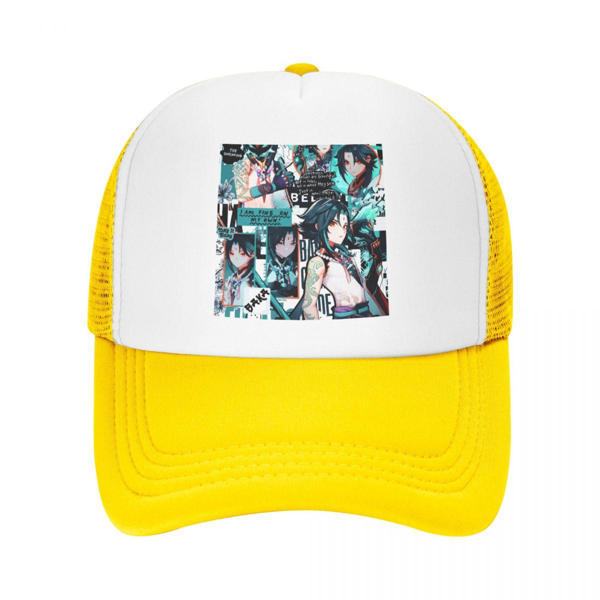 

Модная бейсболка Genshin Impact Kaeya унисекс WoUnisex Регулируемая аниме-игра Шляпа дальнобойщика Защита от солнца Snapback Шляпы Летние кепки Trucker Hat