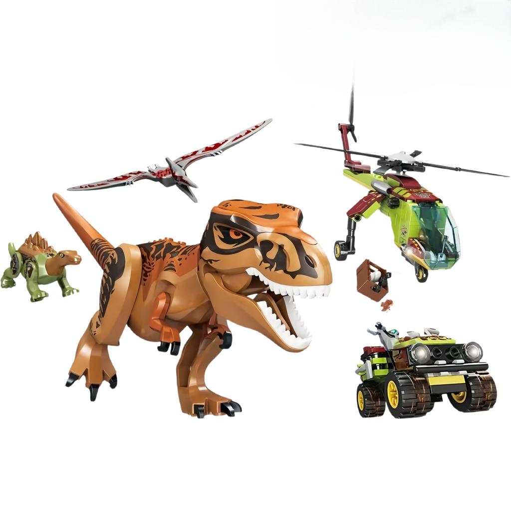 Jurský svět dinosaurů Zvířecí park Figurky dinosaurů Stavebnice DIY Ruční výroba Město Dino Robot Dinosaury Hračky Dárek k narozeninám