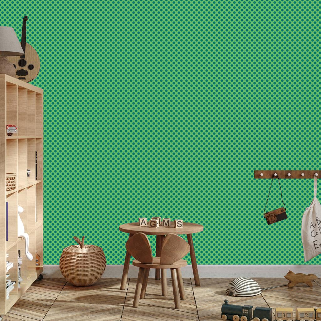 Green Dots Wallpaper, Green Background for Living Room and Bedroom 50x1000