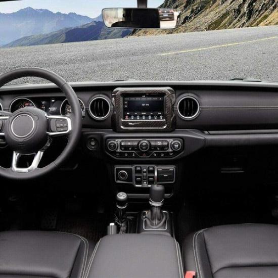 8.4" Carbon Fiber GPS Navigation Panel Cover for 18+Jeep Wrangler JL JLU Rubicon