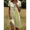 Abiti casual da donna con stampa floreale, manica corta, girocollo, per estate e primavera