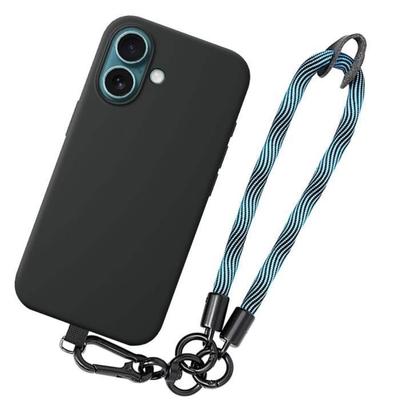 Capa de telefone - BOOLING - para iPhone 16 Plus - Silicone Líquido - Proteção Anti-Arranhões - Alça de Pulso Removível