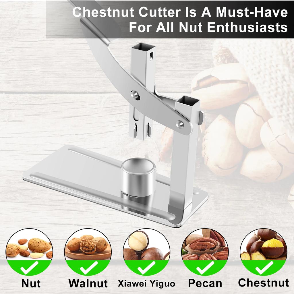 Chestnut Cracker Stainless Steel Press Nut Cracker Labor-Saving Chestnut Cutter Pecans Walnut Opener Chestnut Clip Kitchen Tools
