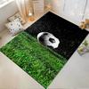 Soccer Ball and Grass Pattern Carpet, Sports Theme Room Rug Design Suitable for use as an anti-slip for living room bedroom sofas