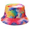 Cappello a secchiello da pesca parasole da esterno per donna uomo arcobaleno reversibile