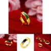 Fashionable Gold Plated Copper Couple Rings With Minimalist Design And Eye-catching Geometric Shapes