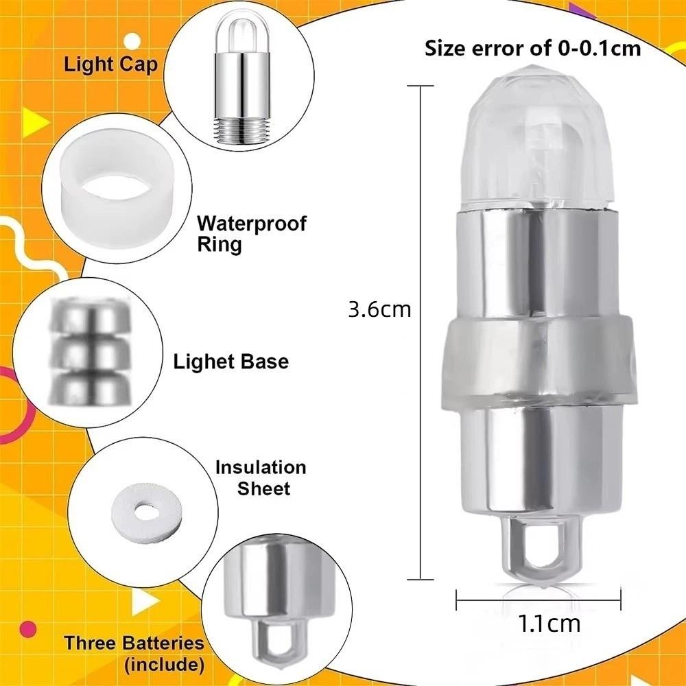 10Pcs Warm White Mini LED Bulb Wedding Party Christmas Decor Battery Operated Waterproof Balloons Light with Hanging Hooks