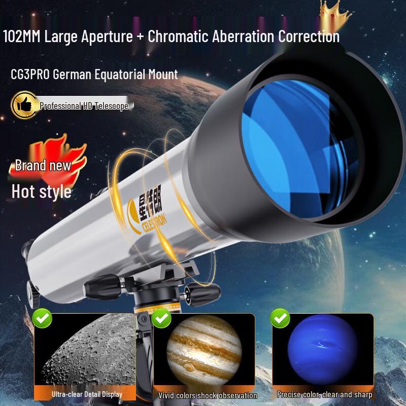 Celestron Pro102 HD High Magnification Telescope for Deep Sky and Planetary Observation