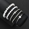 5pcs Simple Beaded Pearl Design Bracelet Set For Women Vintage Silver Color Charm Bangles Holiday Date Daily Party Jewelry Gifts