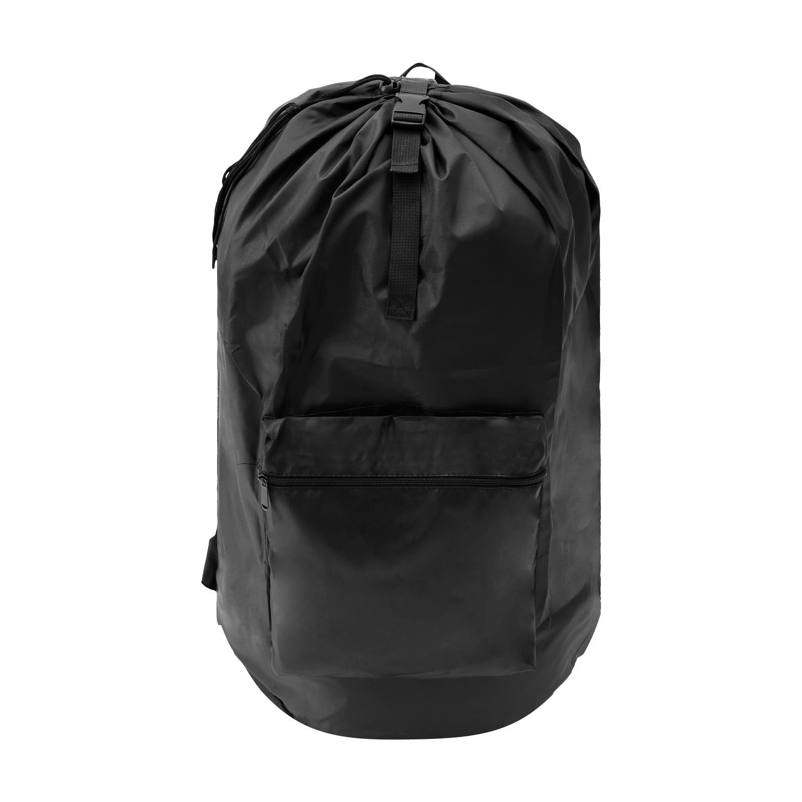 

Laundry Backpack Bag Oxford Cloth Waterproof Laundry Bag with Shoulder Straps/Drawstring Laundry Hamper Bag for hone Dorm Travel 81x41cm чёрный