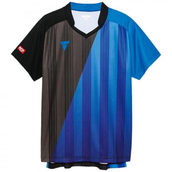 VICTAS Tischtennis Unisex Spiel 031466 T-Shirt, Schwarz, XL, V-GS053