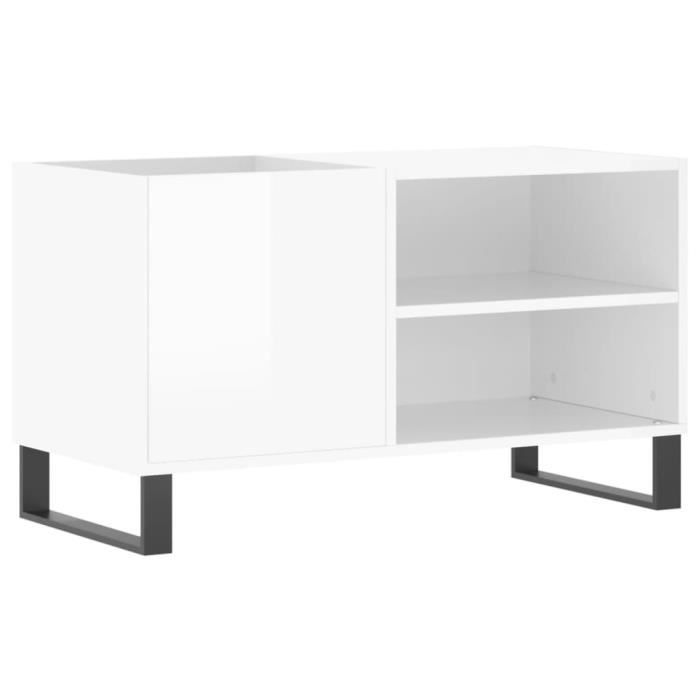 VidaXL Armoire à disques blanc brillant 85x38x48 cm bois d'ingénierie 831710