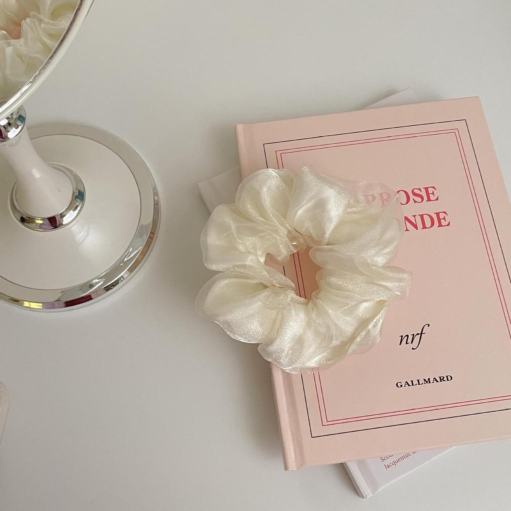 Sweet Korean Style Floral Mesh Hair Tie with Large Intestine Design - School Style Rubber Band E18