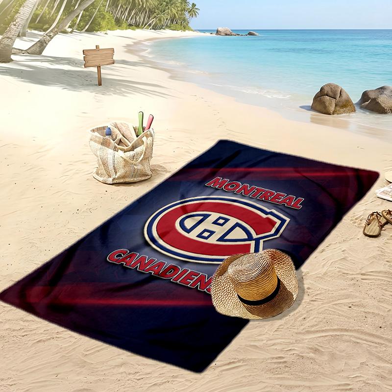 Asciugamano da Spiaggia Stampa Montreal Canadiens Morbido Portatile Asciugatura Rapida?Asciugamano Asciutto Per Piscina Vacanza Estiva Sport all'Aperto