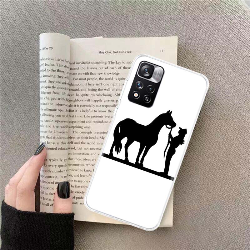 

Black Shadow Horse Phone Case For Xiaomi Poco X4 F4 GT X3 NFC X5 X6 X7 Pro 5G M5 M5S M3 F5 Mi F6 F3 F2 F1 Cover Coque Fundas TPU Xiaomi Poco F1