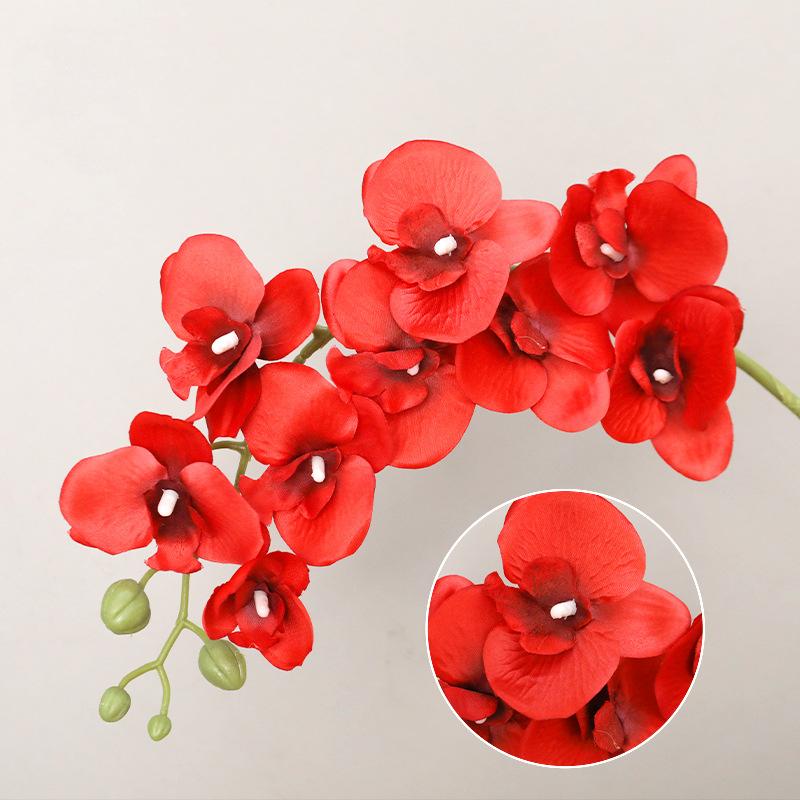 9-Heads Fake 3D Phalaenopsis Simulation Flower Real Touch Plants 69cm Artificial Orchid Wedding Home Decoration