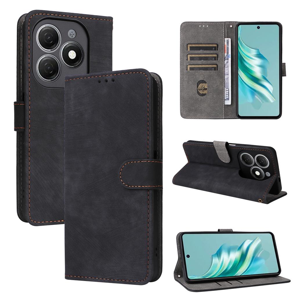 For TECNO Spark 20 KJ5/Infinix Smart 8 Plus X6526 Case RFID Blocking PU Leather Wallet Phone Cover with Strap