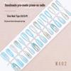 Constellation Cat Eye Sheer Gradient Nail Stickers - Handmade Blue Temperament, High-End Wearable Spring-Summer Fake Tips
