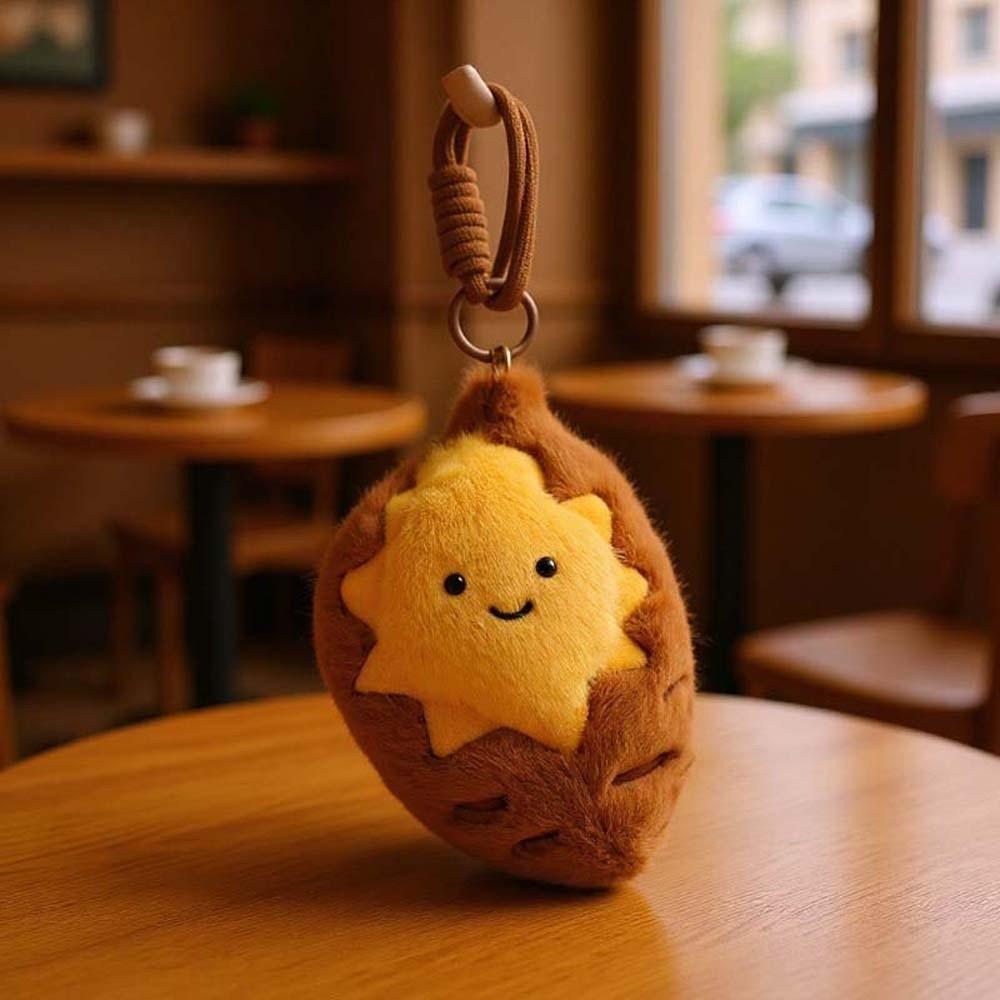 Soft Sweet Potato Keychain PP Cotton Plush Doll Key Ring Roasted Sweet Potato Pendant Women