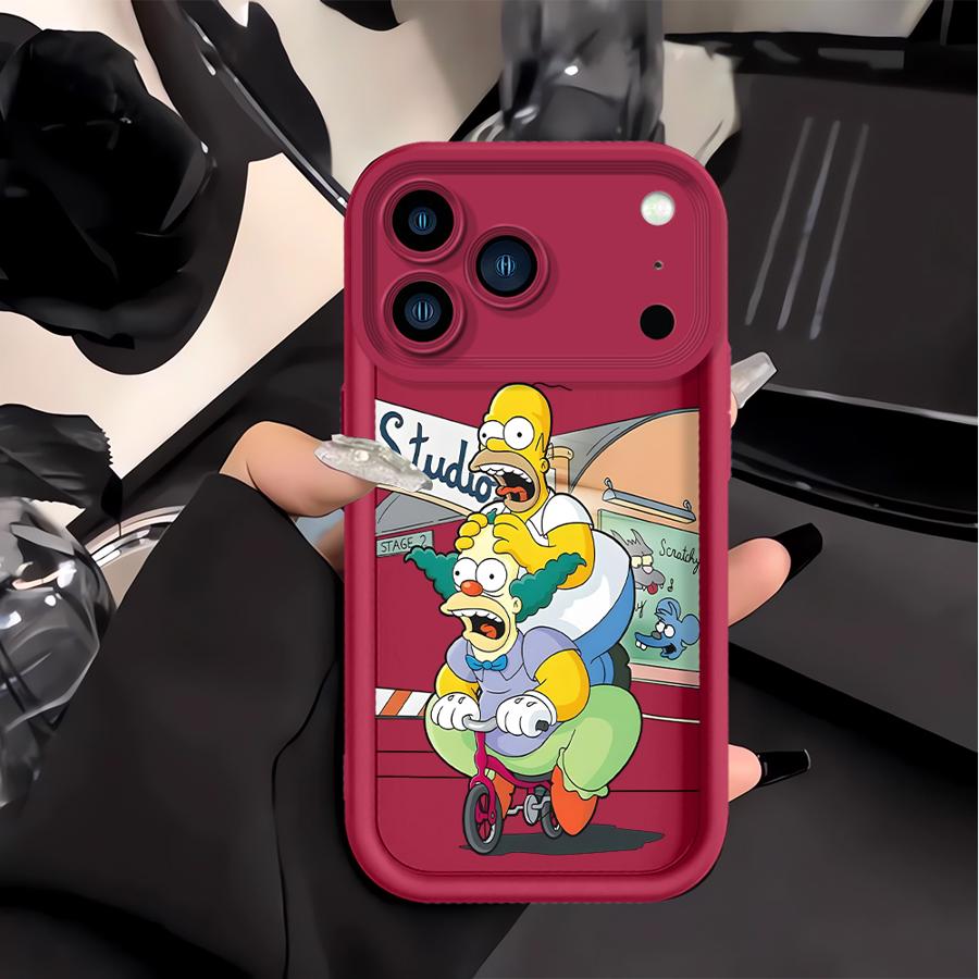 Phone Cover Case for Apple iPhone 17 Pro Max 16e 13 Mini 11 12 16 XR 14 Plus XS Air 15 The Simpsons Homer Bart