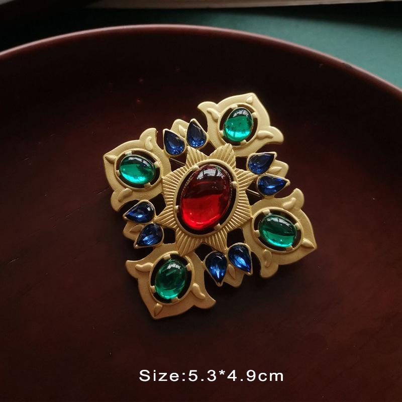 Colorful Baroque Pearl Gem Enamel Brooch Pin