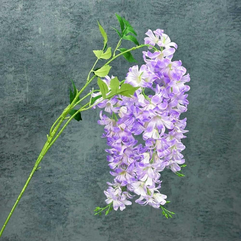 3-Pronged Artificial Faux Plants Purple Fake Blossom Bouquet  Wedding Decoration
