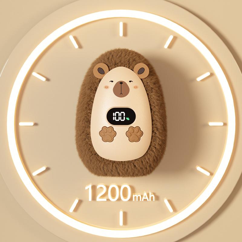USB Rechargeable Fluffy Plush Hand Warmer with Smart Display
