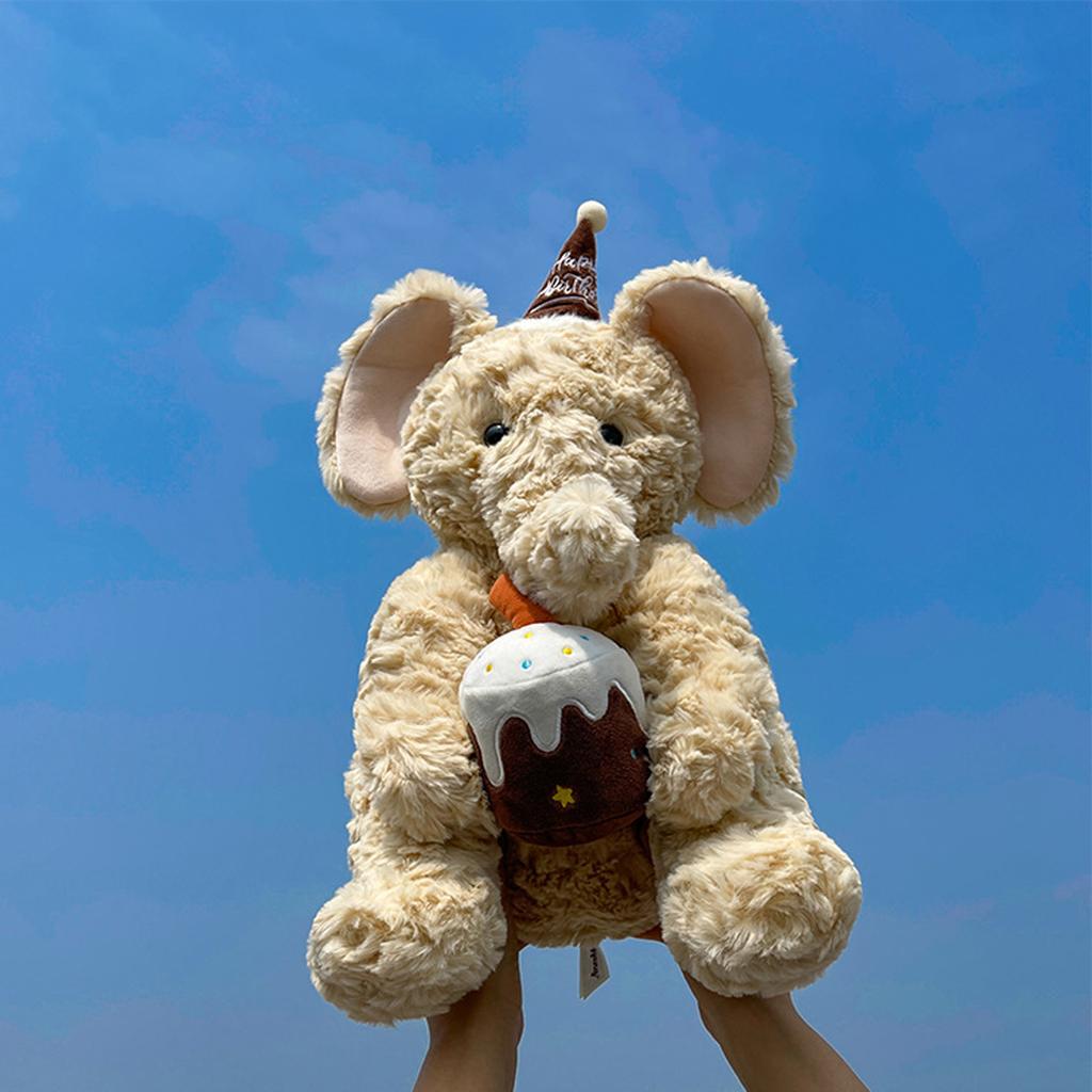 A Cute 40cm Sitting Elephant Plush Toy For Birthday Companionship And Comfort.