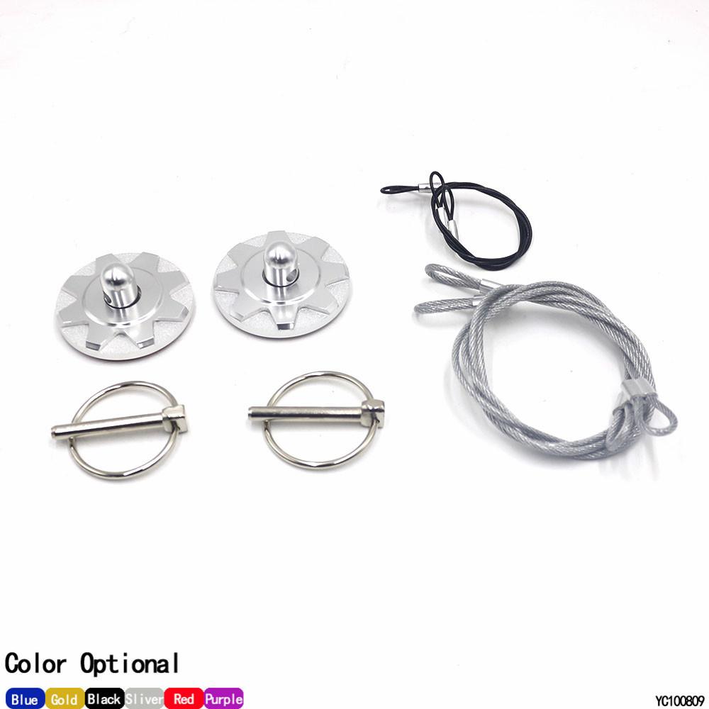 Racing Car Bonnet Aluminum Lock Latch Kit Universal Engine Hood Pin Set Automotive Accessories серебряный