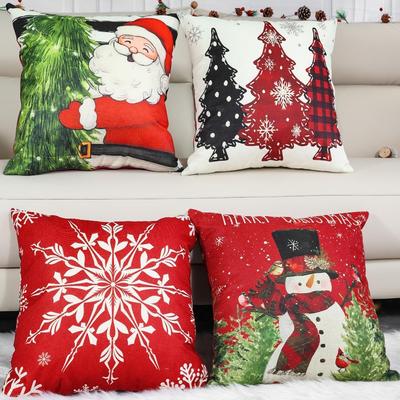 Navidad Hogar Impreso a Doble Cara Papá Noel Fundas de Cojín para Sofá Disponibles para Variedad